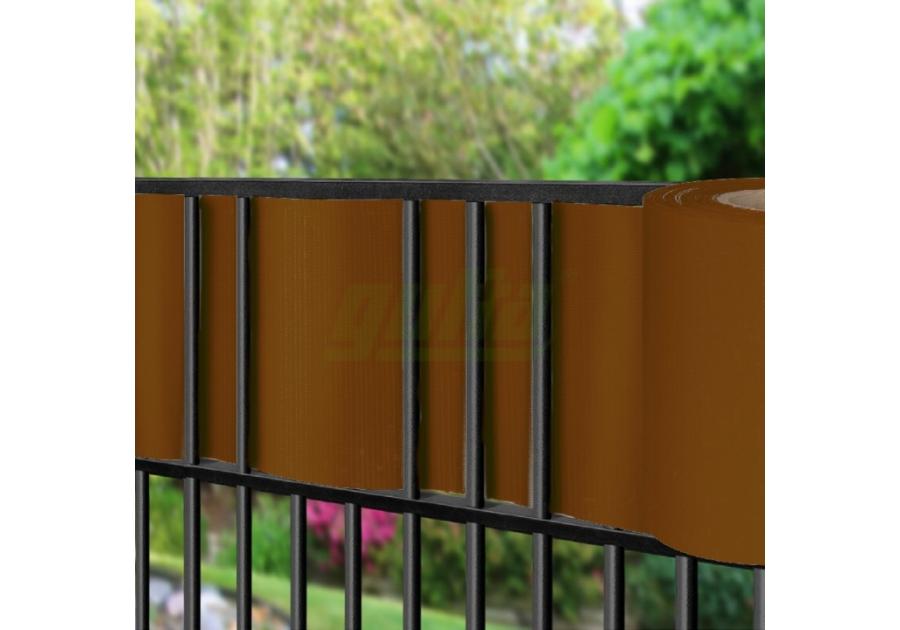 Zdjęcie: GUTTA Taśma ogrodzeniowa PVC 450g/m2 z klipsami BRĄZOWA 19 cm x 35 m