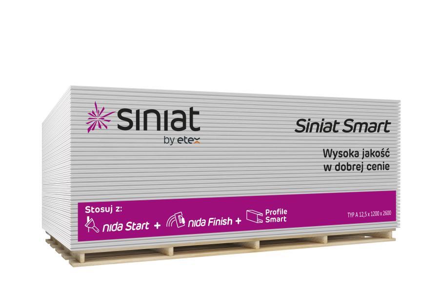 Zdjęcie: Płyta g-k 12,5x1200x2000 mm Smart SINIAT