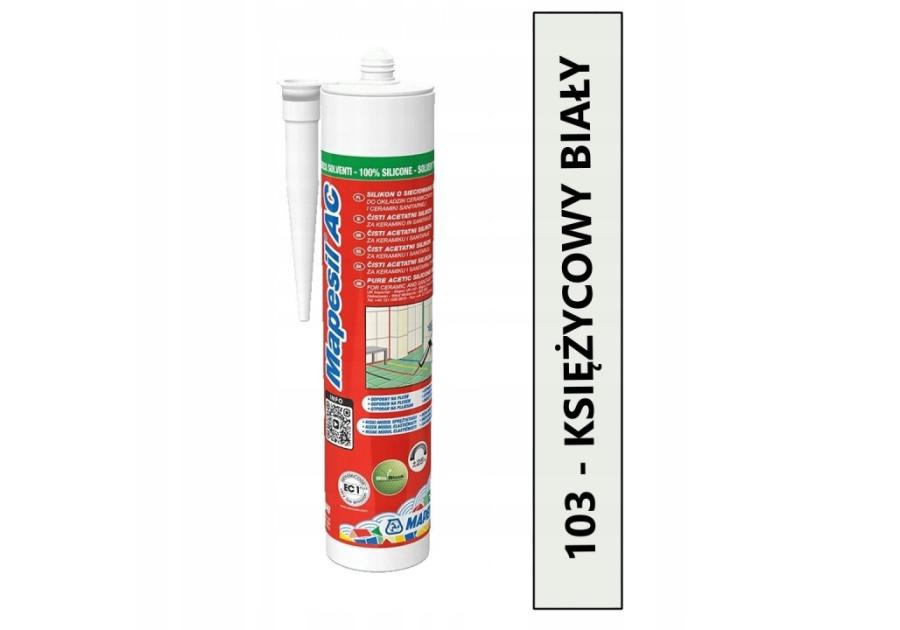 Zdjęcie: MAPEI silikon Mapesil AC - 103 Księżycowy Biały 310ml